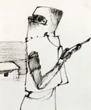 Kelly 1954 by Sidney Nolan, 1954, felt tip pen on paper, sold Sep 2019