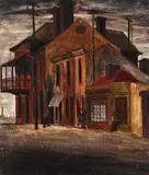 Jeffrey Smart, Hindley Street at Evening 1943-44
