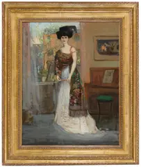 Charles Conder, The Spanish Shawl (Portrait of Annie Cecil Lawson) c1905, c1905, oil on board
