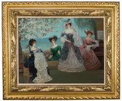 Charles Conder, The Verandah: Baroness A. de Meyer and Friends, oil on canvas