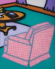 Howard Arkley, Room with Pink Chair 1998, 1998, synthetic polymer paint on canvas