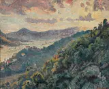Lucien Pissarro, Soleil Couchant, Bormes (Mont des Roses) 1926, 1926, oil on canvas