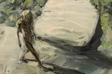 Euan MacLeod, Figure and Light Rock 1991, 1991, oil on canvas