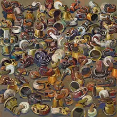 Lucy Culliton, Wheels III 2008, 2008, oil on board