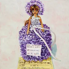 Lucy Culliton, Dressed Doll - Knitting, Lace 2007, 2007, oil on board