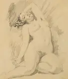 Untitled (Nude) by Norman Lindsay, pencil on paper, sold Sep 2019