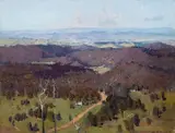 William Dunn Knox, Summer Landscape (View from Arthur's Seat), oil on canvas on board