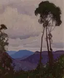 Elioth Gruner, Blue Mountains 1926, 1926, oil on canvas on board
