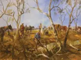 Fogarty's Plant by Hugh Sawrey, oil on canvas, sold Jun 2019