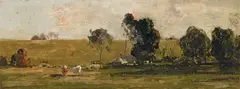 The Little Farm 1917 by William Beckwith McInnes, 1917, oil on board, sold Mar 2019