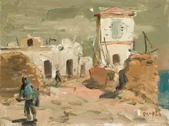 Bardia c1941 by William Dargie, c1941, oil on board, sold Mar 2019