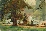 Luxembourg Gardens, Paris c1918 by Harold Septimus Power, c1918, oil on canvas on board, sold Mar 2019