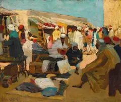 Ethel Carrick, Untitled (North African Marketplace) c1911, c1911, oil on canvas