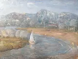 Lloyd Rees, Song to Creation - Land 1969, 1969, oil and sand on canvas