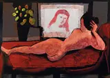 Nude and her Reflection 1988 by Charles Blackman, 1988, oil on canvas, sold Mar 2019