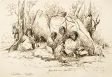 Thomas Balcombe, Gundaroo Natives 1853, 1853, ink and pencil on paper