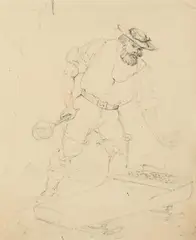 Thomas Balcombe, The Cradler 1851, 1851, pencil on paper