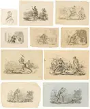 Thomas Balcombe, (i) Slasher Insulted on the Road (ii)Slasher at Turon (iii)Slasher Says "Good-By" [sic] (3) (iv)Slasher Mining with Pickaxe (v)Slasher Washing and Sifting (vi)Slasher at Turon with Pipe and Conch (2) c1852