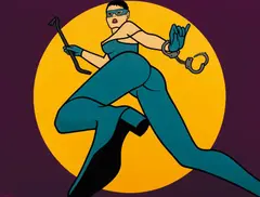 Hazel Dooney, Dangerous Career Babe: The Catburglar (Homage to Mel Ramos) 2009, 2009, high gloss enamel on custom-made board