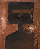 Sidney Nolan, Untitled (Ned Kelly) 1956, 1956, mixed media on cardboard