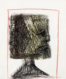 Sidney Nolan, Kelly Head, Red Margin 1956, 1956, mixed media on paper