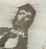 Head for Kelly Series 1952 by Sidney Nolan, 1952, frottage with black ink, sold Mar 2019