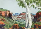Central Australian Landscape by Albert Namatjira, watercolour, sold Mar 2019