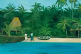 Toberua, Fiji (High Tide) by Ray Crooke, oil on linen, sold Mar 2019