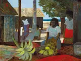 Fijian Island Scene by Ray Crooke, oil on canvas on board, sold Nov 2018