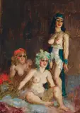 The Sultan's Pleasure by Norman Lindsay, oil on canvas on board, offered Nov 2018