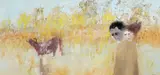 Potter and Wife in a Field with Cow c1969 by Arthur Boyd, c1969, oil on canvas, sold Nov 2018