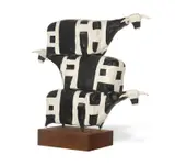 John Kelly, Three Cows Stacked 2001, 2001, bronze, oil paint on steel base