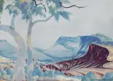 Ghost Gum by Albert Namatjira, watercolour on paper, sold Nov 2018