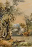 Henry Eason Davies, On the Yarra 1867, 1867, watercolour on paper