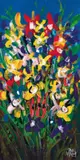 Pro Hart, Flowerscape, oil on canvas