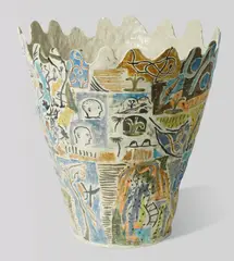 Stephen Benwell, Large Vase (2) 2000, 2000, painted and glazed stoneware