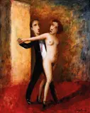 Tango Lesson by Garry Shead, oil on board, sold Aug 2018