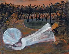 Arthur Boyd, Bride Dreaming by a Pool c1961, c1961, oil and tempera on board