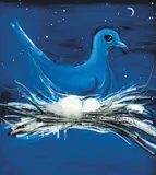 Brett Whiteley, The Dove and the Moon 1983, 1983, oil and mixed media on board