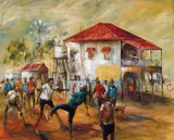 A Question of Honour by Hugh Sawrey, oil on canvas, sold Aug 2018