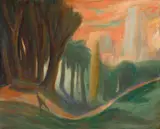 Rick Amor, Gardens by a City 1988, 1988, oil on canvas