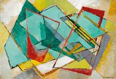 Frank Hinder, Untitled (Geometric Abstract) 1954, 1954, oil on board