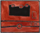 Rammey Ramsey, Rajiban 2004, 2004, natural ochre and synthetic polymer paint on canvas