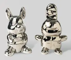Happily Ever After - Little Rabbit/Big Mouth 2005-06 by Michael Doolan, 2005-06, ceramic with platinum lustre (2), offered Aug 2018