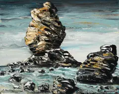 Jan Senbergs, Airey's Inlet Rocks 1998, 1998, oil on canvas