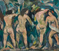 William Frater, Bathers 1971, 1971, oil on board