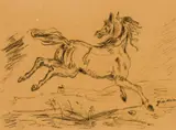 Giorgio de Chirico, Untitled (Study of a Horse) c1960