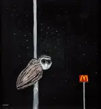 Noel McKenna, Sooty Owl 1997, 1997, oil and enamel on cardboard