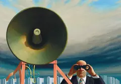 Jeffrey Smart, The Observer II 1983-84, 1983-84, synthetic polymer paint and oil on canvas