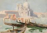 Arthur Streeton, Santa Maria della Salute, Venice c1908, c1908, watercolour and pencil on paper